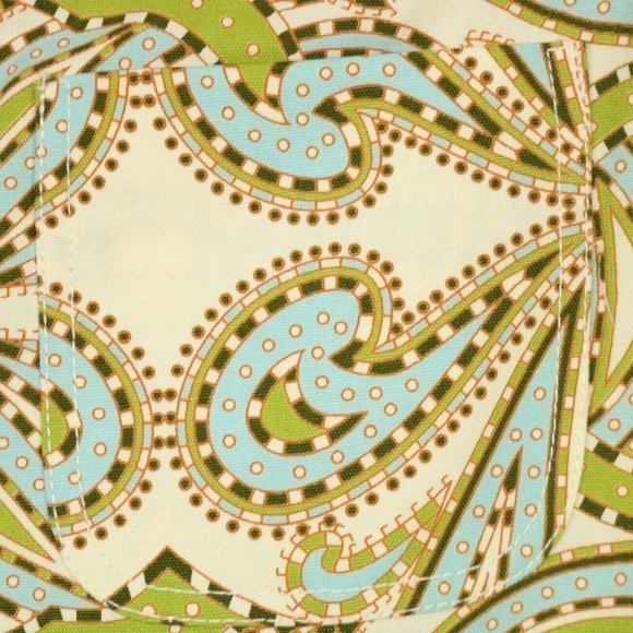 J. Crew Skirt Ivory‎ Green Blue Paisley Pockets 2 - Picture 11 of 12